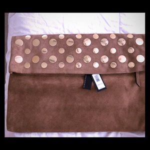 Banana Republic purse w/ gold polka dot accents.